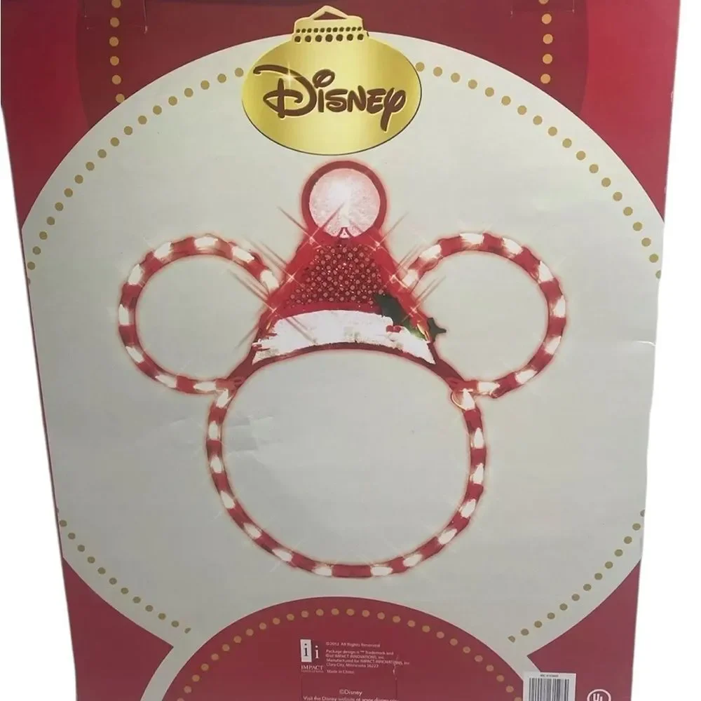 Rare Green/Red Lighted Mickey Mouse Disney Light Up Christmas Window Decor 2009